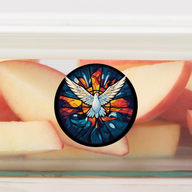 Peace on Earth Stained Glass Dove Christmas Design (Affixed)