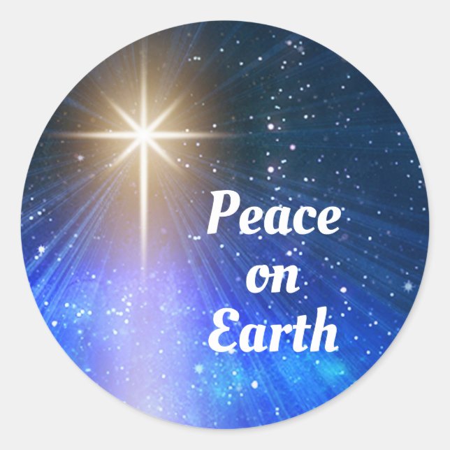 Peace on Earth, Star of Bethlehem Classic Round Sticker (Front)