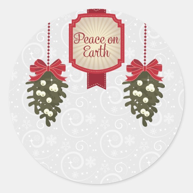 Peace on Earth this Christmas Classic Round Sticker (Front)