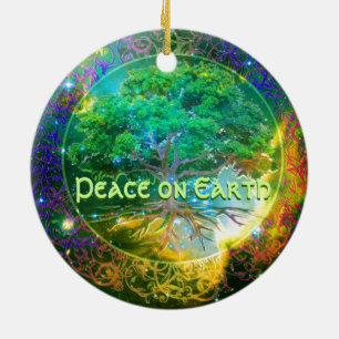 Peace on Earth - Tree of Life Wellness Ceramic Ornament