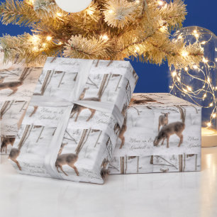 Peace on Earth - Two Deer In Snowy Woods Wrapping Paper