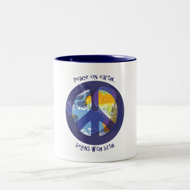 Peace on Earth... Two-Tone Coffee Mug (Center)