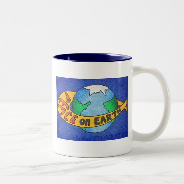 PEACE on Earth Two-Tone Coffee Mug (Right)