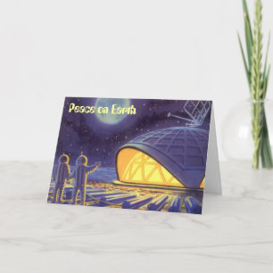 Peace on Earth Vintage Christmas Science Fiction Holiday Card