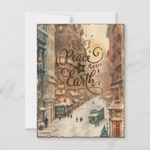 Peace on Earth Vintage Holiday Card