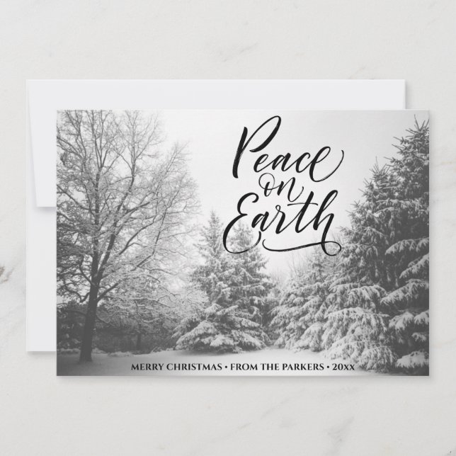 Peace On Earth | Winter Landscape Christmas Holiday Card (Front)