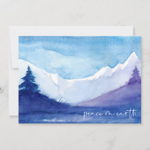 Peace on Earth Winter Snow Scene Photo Christmas Holiday Card