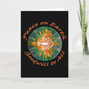 Peace on Earth with Stained Glass Design Cards