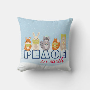 Peace on Earth Woodland Animals Cushion