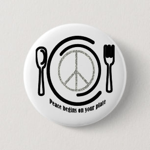 Peace on Plate Button