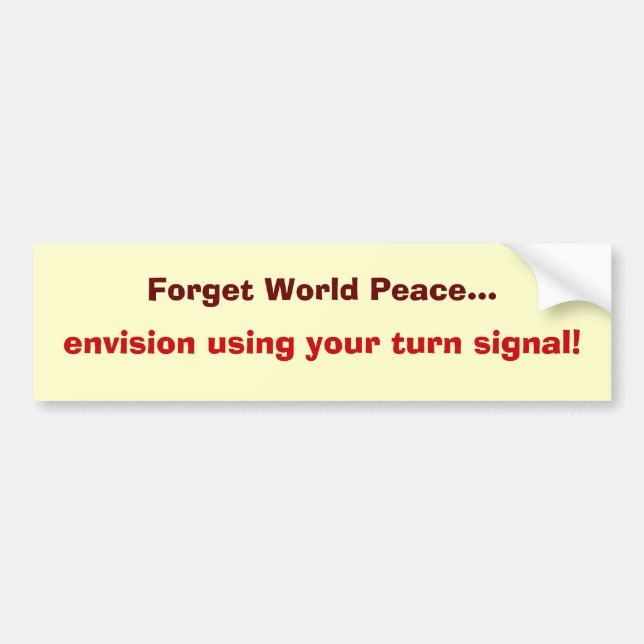 peace on the road bumper sticker (Front)