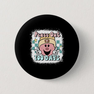 Peace Out 100 Days Of School Smile Face 100th Day 6 Cm Round Badge