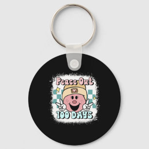 Peace Out 100 Days Of School Smile Face 100th Day Key Ring