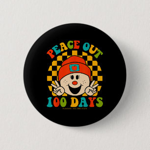 Peace Out 100 Days Of School Teacher Student Eyes  6 Cm Round Badge