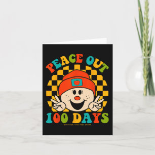 Peace Out 100 Days Of School Teacher Student Eyes  Card