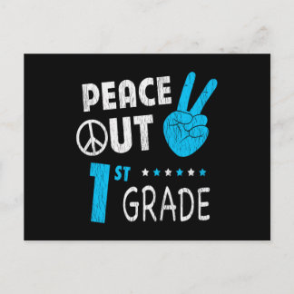 Peace Out 1st Grade Back To School Last Day Kids Postcard
