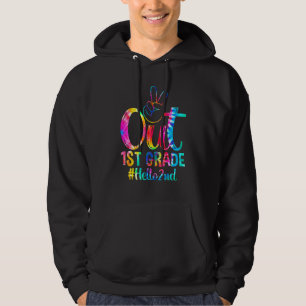 Peace Out 1st Grade Hello 2nd Grade Back To School Hoodie