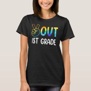 Peace Out 1st Grade Tie Dye 1st Grade Graduation T-Shirt