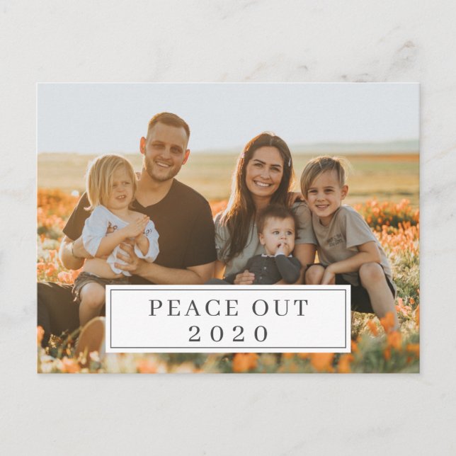 Peace Out 2020 Funny COVID New Years Holiday Postcard (Front)