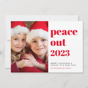 Peace Out 2021 Photo New Year Cheers Christmas Holiday Card