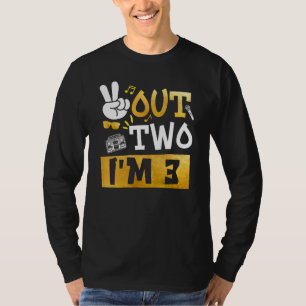 Peace Out 2 I'm 3 Years Old 3rd Birthday Hip Hop B T-Shirt