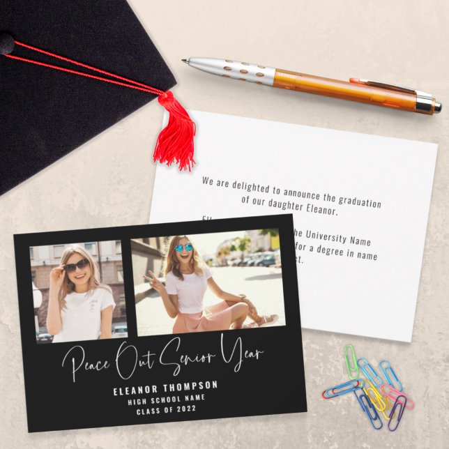  Peace Out 2 Photo Script 2022 Black Graduation An Announcement (Creator Uploaded)