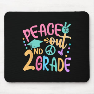 Peace Out 2nd Grade Bye Bye School Hello Summer Mouse Pad