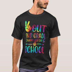 Peace Out 2nd Grade Happy Last Day Of School Tie D T-Shirt