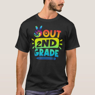 Peace Out 2nd Grade Tie Dye Graduation Class Of 20 T-Shirt