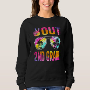 Peace Out 2nd Grade Tie Dye Graduation Last Day Of Sweatshirt