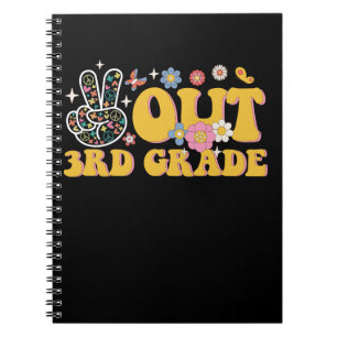 Peace Out 3rd Grade Groovy Last Day Of School Notebook