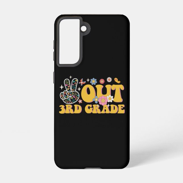 Peace Out 3rd Grade Groovy Last Day Of School Samsung Galaxy S21 Case (Back)