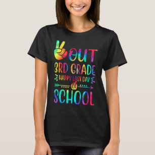 Peace Out 3rd Grade Happy Last Day Of School Tie D T-Shirt