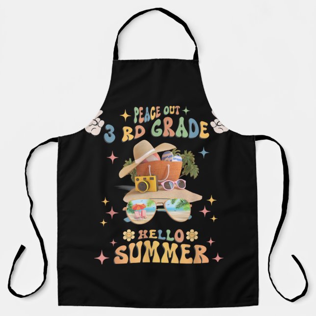 Peace out 3rd Grade Hello Summer Apron (Front)