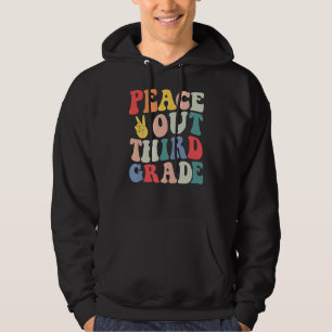 Peace Out 3rd Grade Kids Hoodie