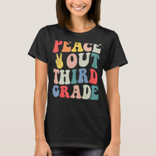 Peace Out 3rd Grade Retro Pastel Happy Last Day Ou T-Shirt