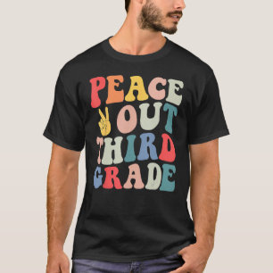 Peace Out 3rd Grade Retro Pastel Happy Last Day Ou T-Shirt