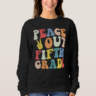Peace Out 5th Grade Retro Pastel Happy Last Day Ou Sweatshirt