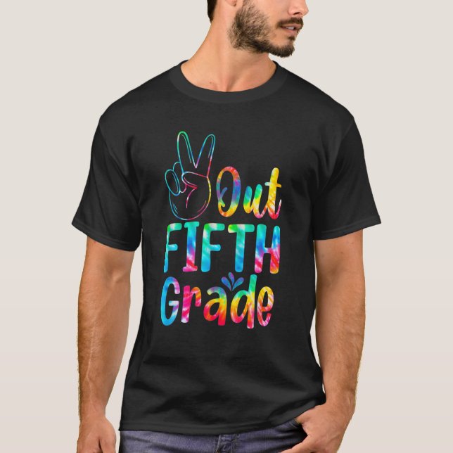 Peace Out 5Th Grade Tie Dye Graduation Class Of 20 T-Shirt (Front)