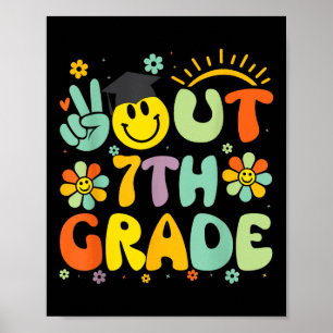 Peace Out 7th Grade Cl Of 2025 Goodbye Graduation Poster