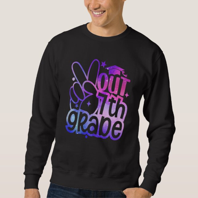 Peace Out 7th Grade Graduation Last Day Of School  Sweatshirt (Front)