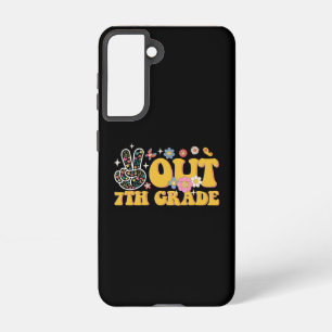 Peace Out 7th Grade Groovy Last Day Of School Samsung Galaxy Case