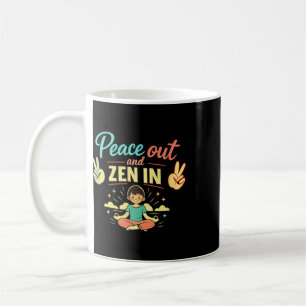 Peace Out And Zen In Chill Vibes Mental Health Art Coffee Mug
