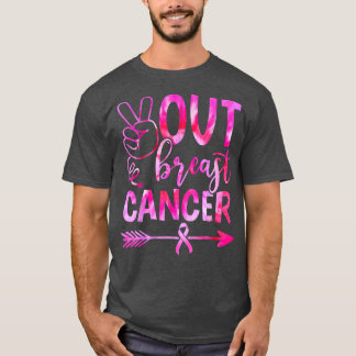 Peace Out Breast Cancer Awareness Pink Ribbon Girl T-Shirt