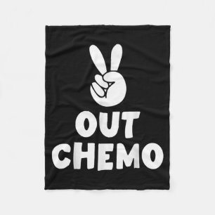 Peace Out Chemo Cancer Survivor Warrior Fleece Blanket