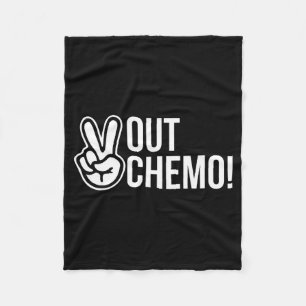 Peace Out Chemo Funny Cancer Chemo Breast Cancer A Fleece Blanket