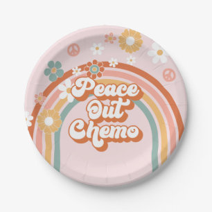 Peace Out Chemo Hippie Rainbow Paper Plate