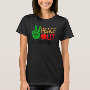 Peace Out Elementary Cute Last Day Of School Gradu T-Shirt