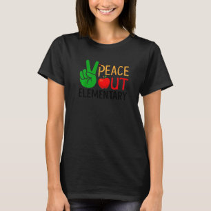 Peace Out Elementary Cute Last Day Of School Gradu T-Shirt