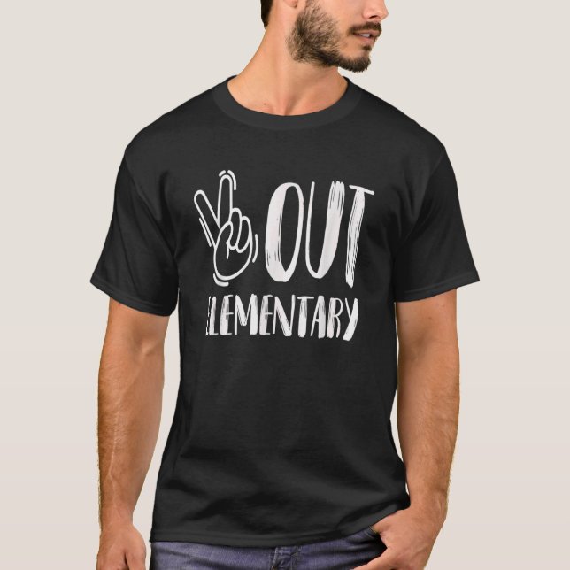 Peace Out Elementary Graduation Matching Last Day  T-Shirt (Front)
